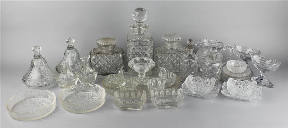 Appraisal: GROUP OF MISCELLANEOUS GLASS TABLEWARES including a square decanter and