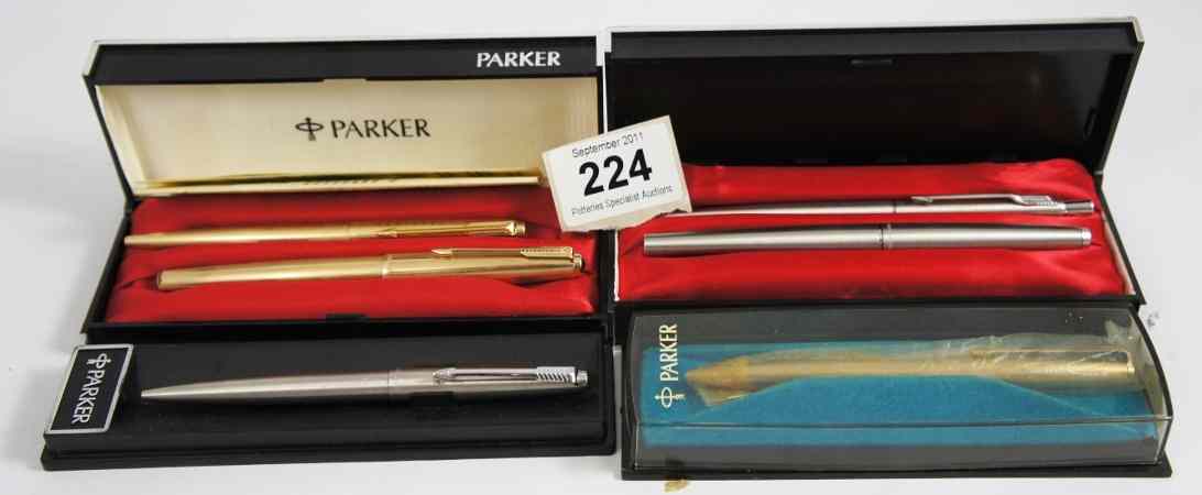 Appraisal: Four boxes of Parker Fountain Pens and Ballpoint Pens