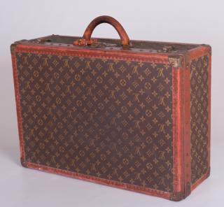 Appraisal: Vintage Louis Vuitton Suitcase Louis Vuitton suitcase with original hardware