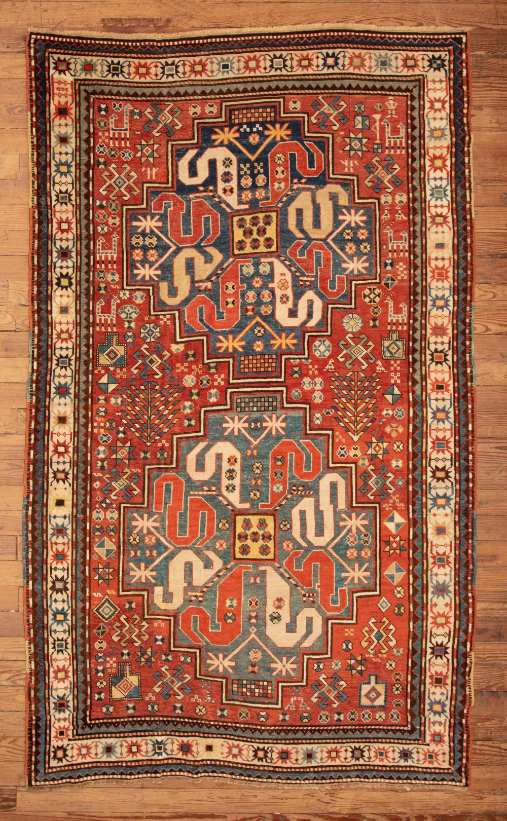 Appraisal: Kazak Cloud Band Rug Southwest Caucasus late th c ft