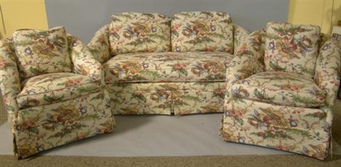 Appraisal: KELLOGG COLLECTION BY HICKORY SETTEE AND A PAIR OF ARMCHAIRS