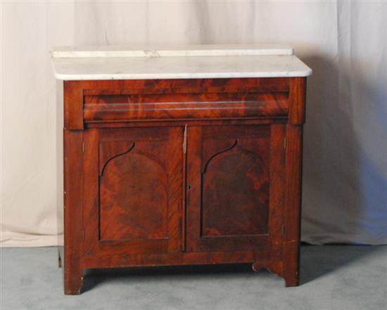 Appraisal: A th C Mahogany Empire Washstand having a white marble