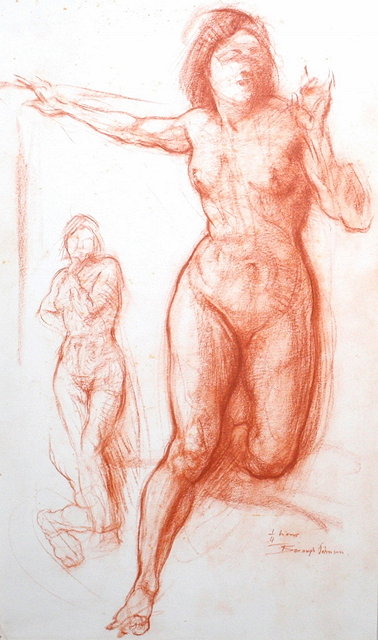 Appraisal: ERNEST BOROUGH-JOHNSON - Life study - A full length nude