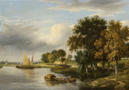 Appraisal: SAMUEL DAVID COLKETT - TAKING IN THE EEL TRAPS ON