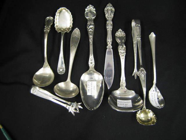 Appraisal: Sterling Silver Serving Pieces tongs ladles master butter more various