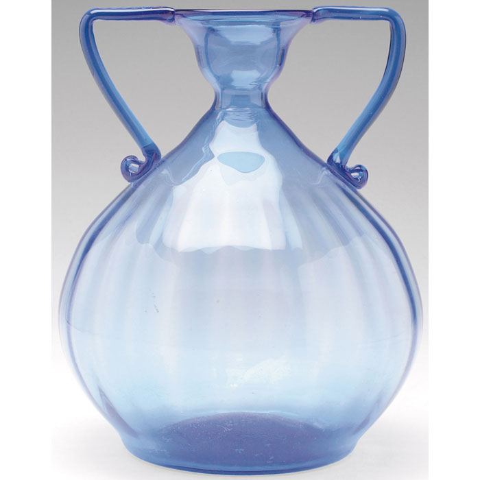 Appraisal: Vittorio Zecchin vase designed for Cappelin Venini double handled bulbous