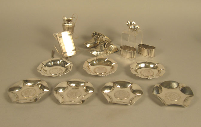 Appraisal: Group of Central and South American silver table articles Comprising