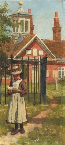 Appraisal: WILLIAM TEULEN BLANDFORD FLETCHER - Abingdon School with girl holding