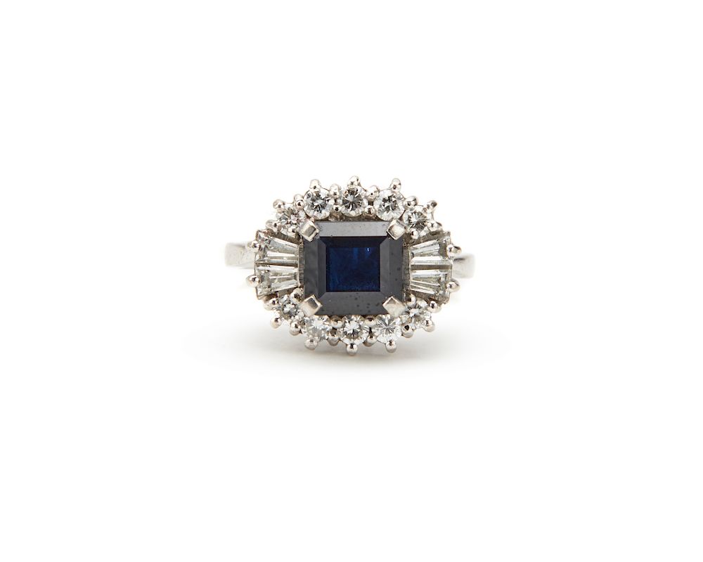 Appraisal: K Gold Sapphire and Diamond Ring K Gold Sapphire and