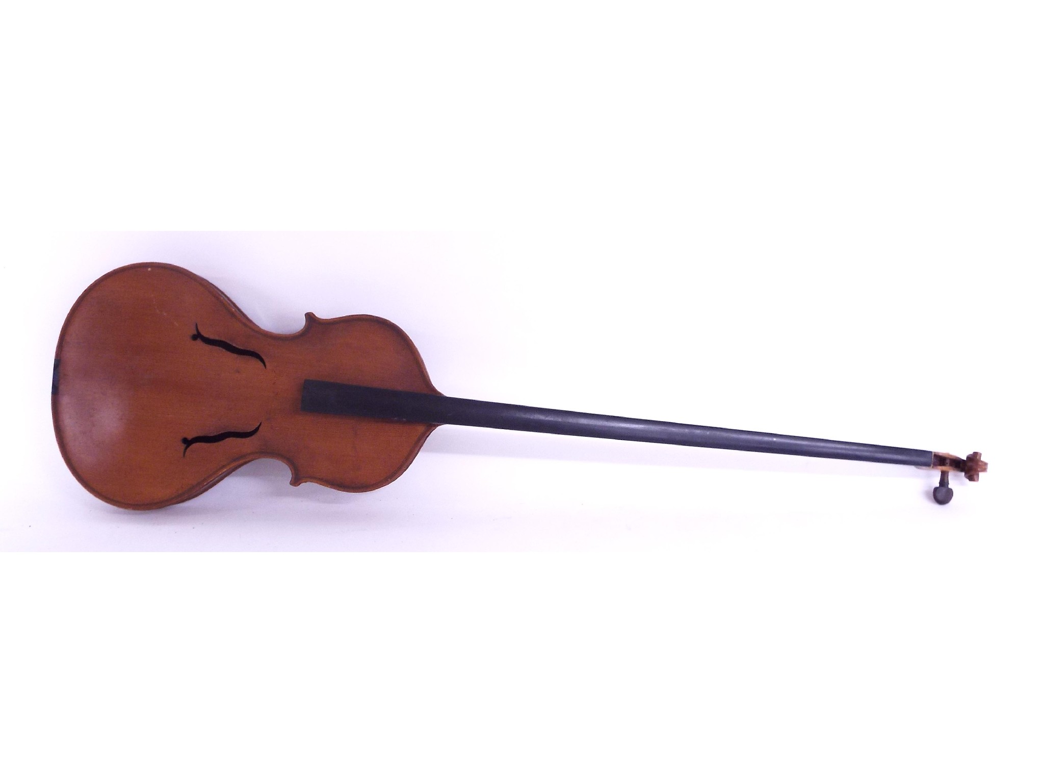 Appraisal: German made one string fiddle with viol shaped body overall