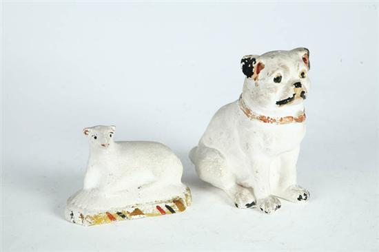 Appraisal: TWO CHALK ANIMALS American late th century Reclining lamb pictured