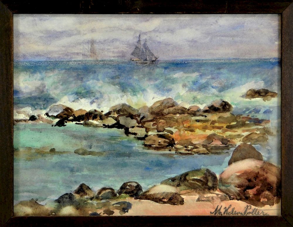 Appraisal: Mary Helen Potter Rhode Island Seascape Painting Mary Helen Potter