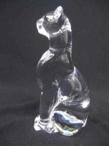 Appraisal: Baccarat Crystal Figurine of a Cat '' tall signed excellent