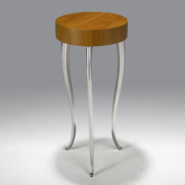 Appraisal: STEVE MATURO Occasional table with circular walnut veneer top over