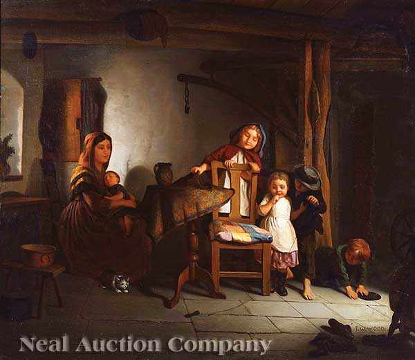 Appraisal: Thomas Waterman Wood N A American - Family Scene oil