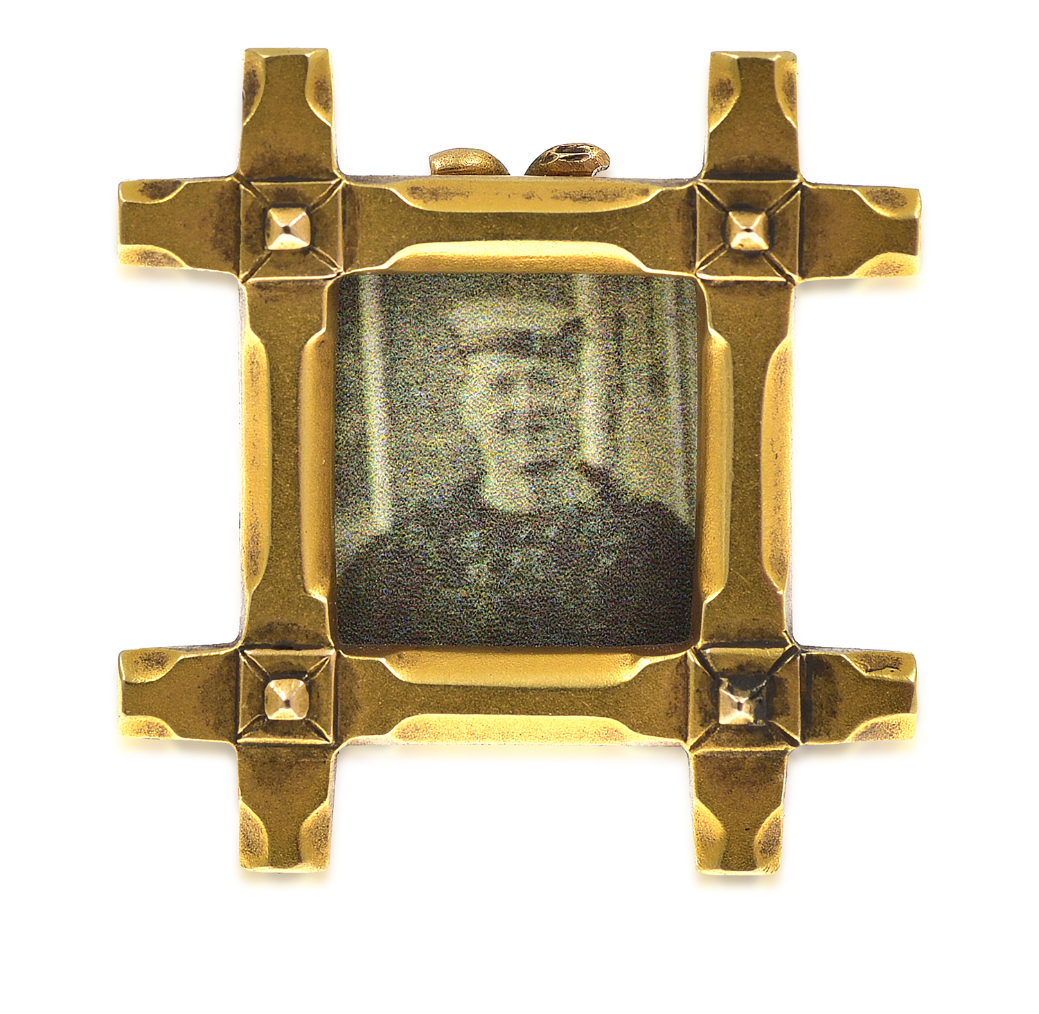 Appraisal: A MINIATURE GOLD PICTURE FRAME Edwardian period in ct gold