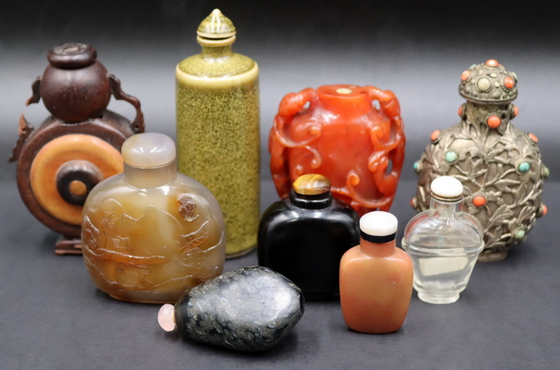 Appraisal: Collection of Snuff Bottles and Carved Objects Includes a carved