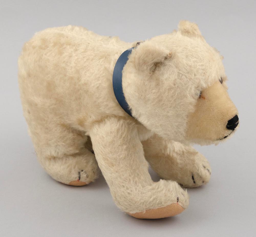 Appraisal: STEIFF POLAR BEAR Germany Mid- th Century Blue eyes No