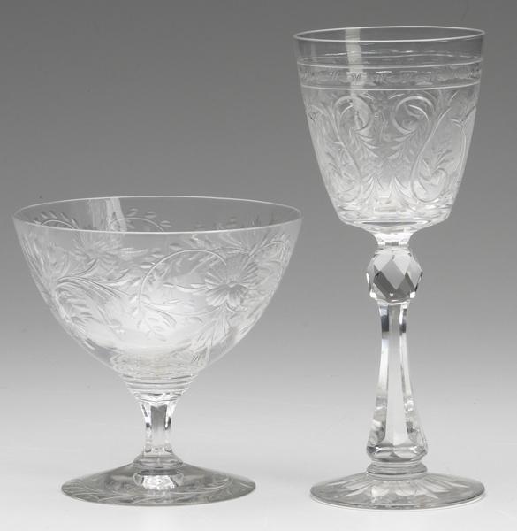 Appraisal: MIXED STEMWARE Twenty-three assembled glasses twelve large champagnes and eleven