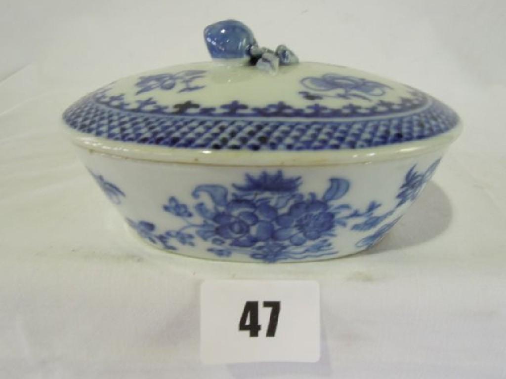 Appraisal: A th century Chinese export dish and cover of oval