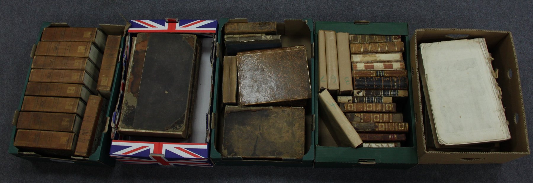 Appraisal: A large quantity of leather bound volumes