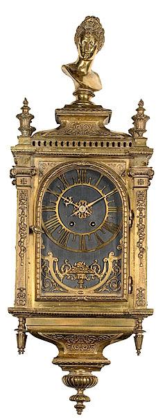 Appraisal: BRASS FRENCH CARTEL CLOCK Continental th th century Eight-day time