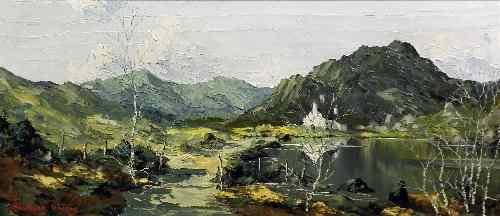 Appraisal: Charles Wyatt Warren - - Oil painting - ''Welsh Upland