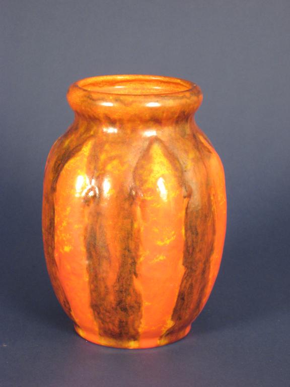 Appraisal: A Royal Lancastrian Vase with orange mottled decoration to the