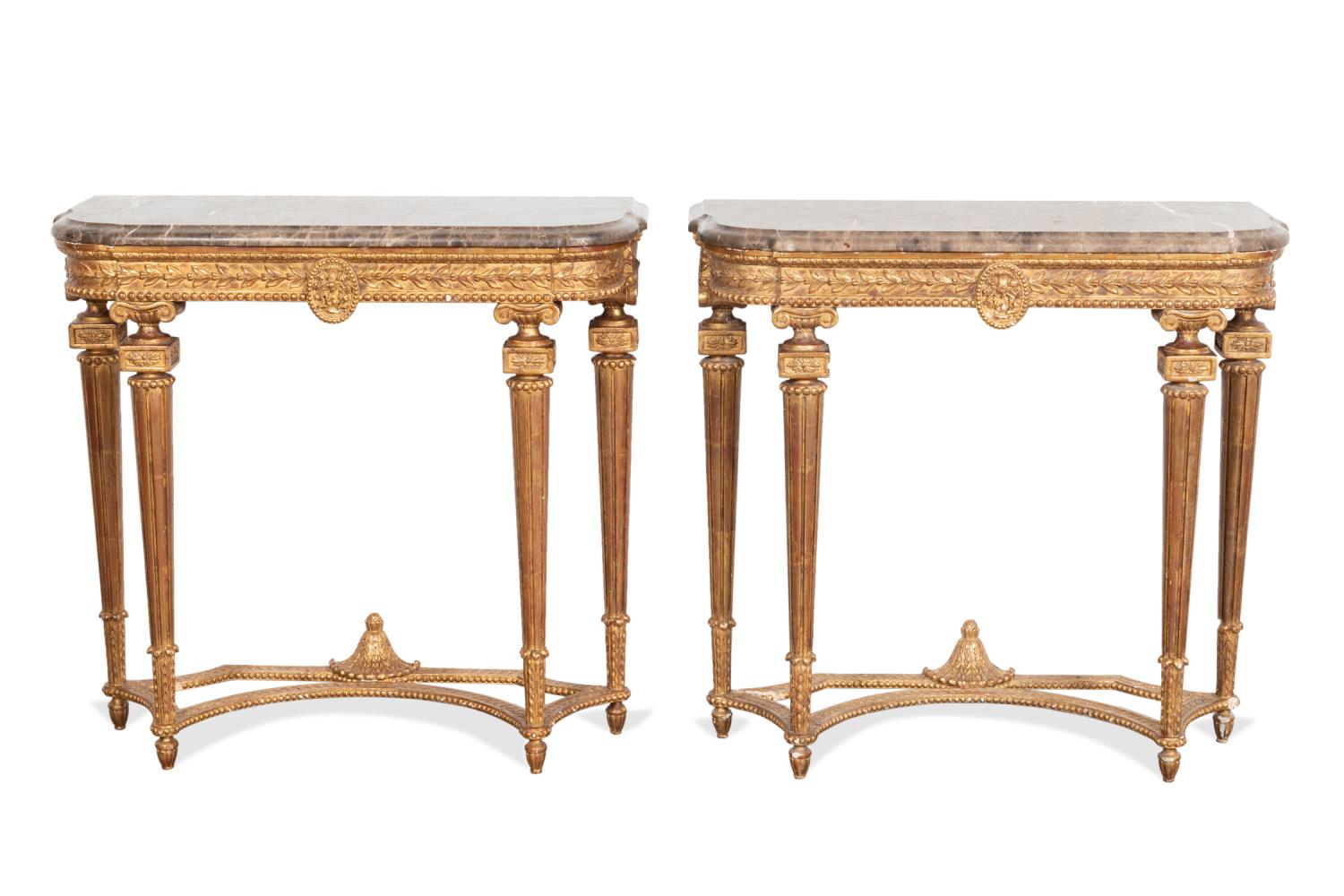 Appraisal: PR ITALIAN NEOCLASSICAL STYLE CONSOLE TABLES Pair of Italian Neoclassical