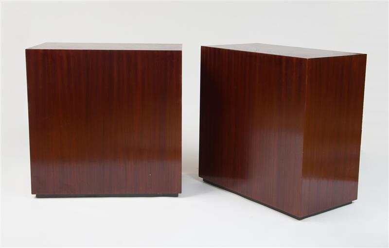 Appraisal: Pair of Pedestals Mahogany veneer x x in Estimate -