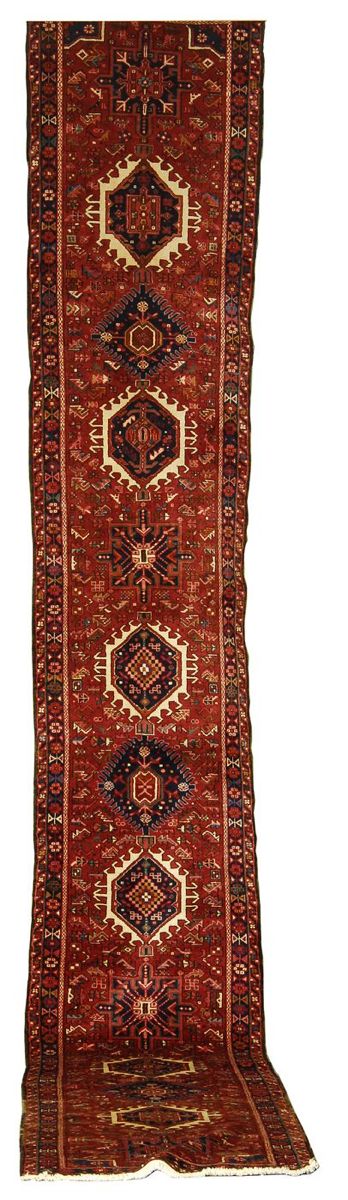 Appraisal: ORIENTAL RUG KARAJA ' x ' Several traditional medallions of