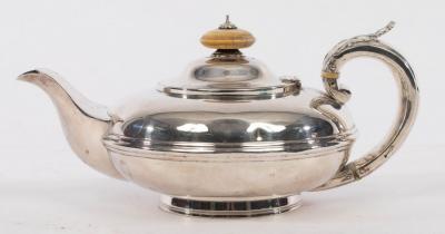 Appraisal: A George IV silver teapot Charles Thomas Fox London of