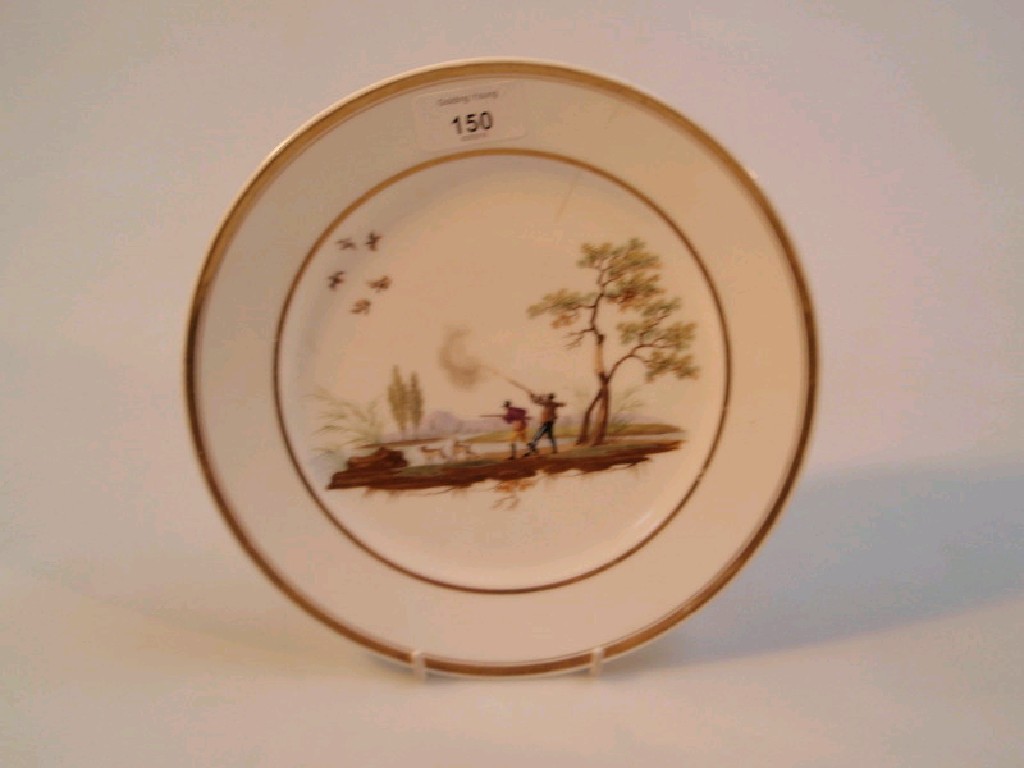 Appraisal: A thC porcelain plate painted to the centre with a