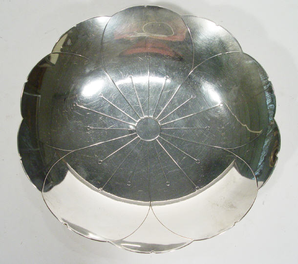 Appraisal: Silver flower petal design dish Sheffield cm diameter