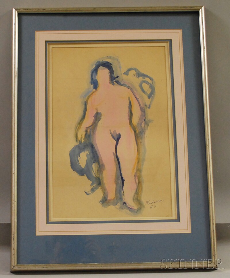 Appraisal: Earl Cavis Kerkam American - Nude Figure Signed and dated