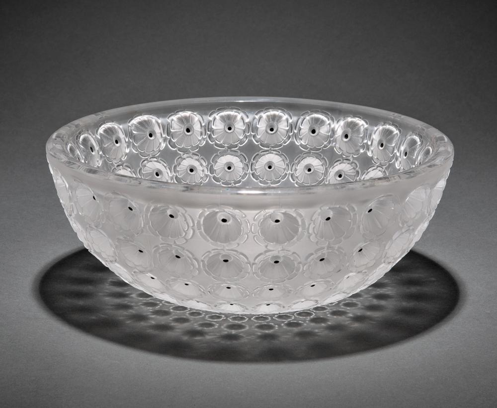 Appraisal: Lalique Nemours Glass Bowl marked Lalique France h in dia