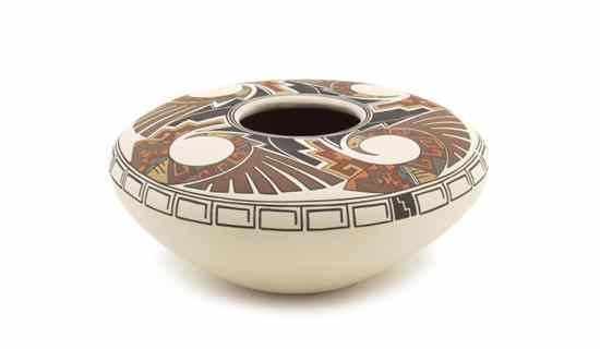 Appraisal: A Hopi Seed Jar in the rain cloud design signed