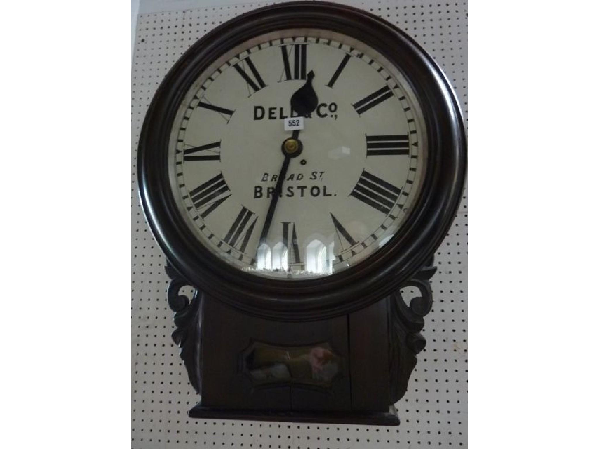 Appraisal: A Victorian drop dial platform or factory clock by Dell