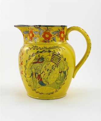 Appraisal: American interest a rare dated yellow ground Sunderland lustre jug