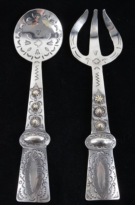 Appraisal: Armand American Horse Alpaca Serving Utensil Set Available in this