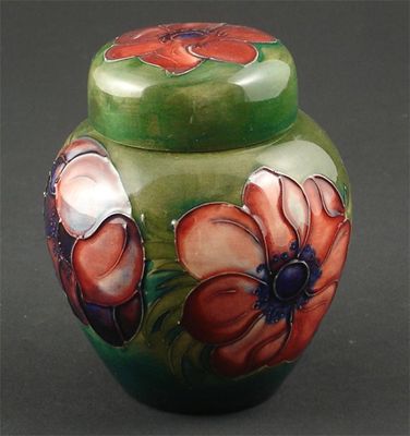 Appraisal: Anemone' a Moorcroft Pottery ginger jar and cover painted in