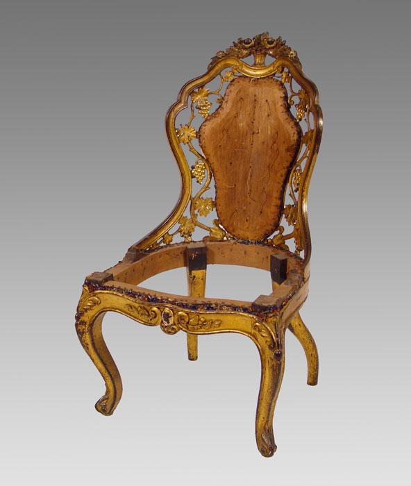 Appraisal: th C BELTER QUALITY LAMINATED CARVED PARTIAL GILT CHAIR Early