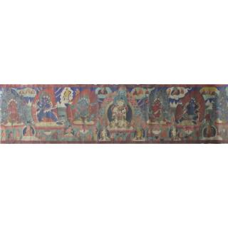 Appraisal: Large th Century Tibetan Buddhist Hand Painted Thangka Large th