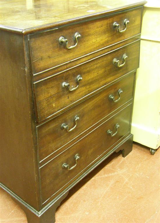 Appraisal: A GEORGE III MAHOGANY COMMODE on bracket feet with hinged