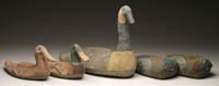 Appraisal: LOT OF FIVE OLD CANVAS DECOYS Believed to be by