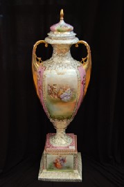 Appraisal: VIENNA STYLE PORCELIAN LIDDED URN ON PEDESTAL