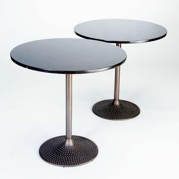 Appraisal: MODERN Pair of pedestal side tables with granite tops and