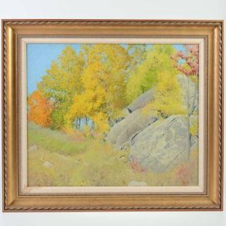 Appraisal: Frank Vincent DuMond Sunny Hedge oil on canvas signed F