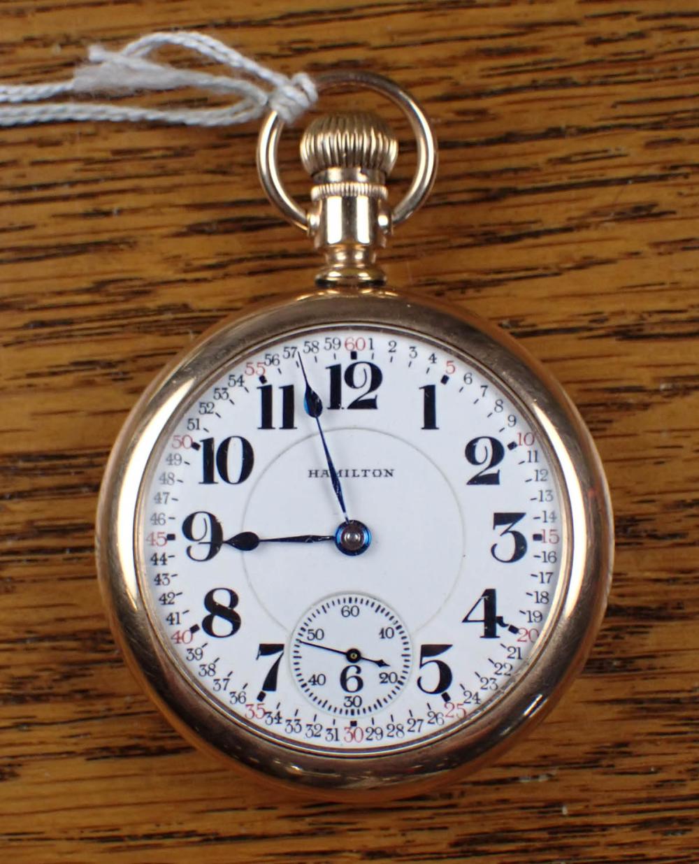 Appraisal: HAMILTON MODEL OPEN FACE POCKET WATCH having hour minute dial