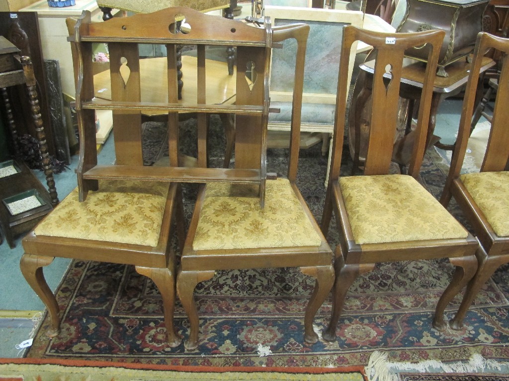 Appraisal: Set of four mahogany dining chairs and a mahogany wall